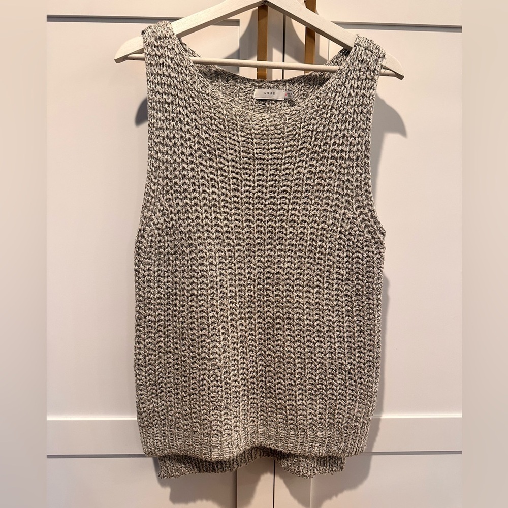 Lush Gray Knit Sleeveless Sweater